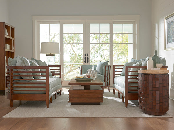 Lexington Tommy Bahama Home Abaco Chair - Tommy Bahama Ocean Club, Woven Rattan & Bamboo, Ultra Down Cushion, Chic Island Retreat  Wood 1506-11-44