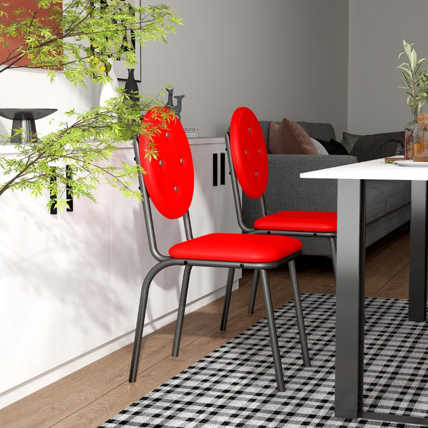 English Elm 4-piece Faux Leather Counter Stools Waterproof Upholstered Metal Frame Kitchen Set D665099244