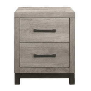 English Elm Deena 2 Drawer Nightstand Wood Grain Gray Finish with Metal Handles for Bedroom B056P416823