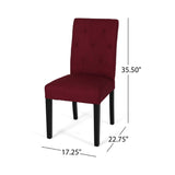 Christopher Knight Home® - Noble House - Ropp Contemporary Tufted Dining Chairs, Deep Red and Dark Brown - Set of 2