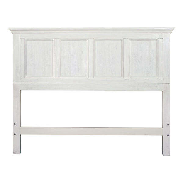 OSP Home Furnishings Farmhouse Queen Headboard Rustic White
