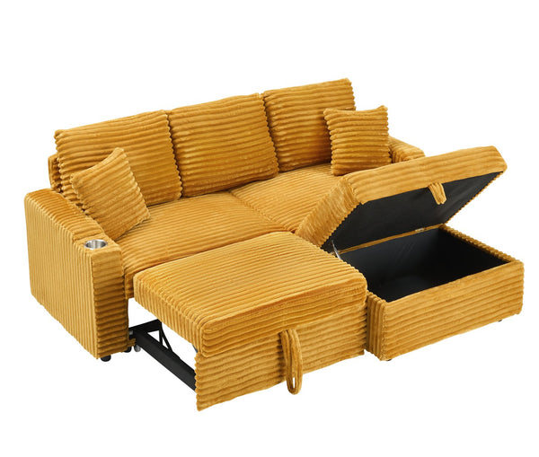 English Elm (The 80-inch Floral Multifunctional Sofa Right Section with Hidden Recline, Cup Holders, Space-Saving Design W3356P314465