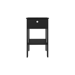 English Elm Wenge Nightstand with Drawer and Open Shelf — Compact 27.6"H Melamine Accent Table for Stylish Bedroom Storage (Wenge) B062P380074