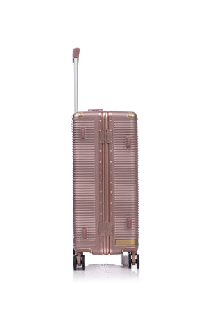English Elm Luggage Set 3 Piece Polycarbonate Aluminum Frame Hard Shell Travel Suitcases with Lock Rose Gold T3292P361541