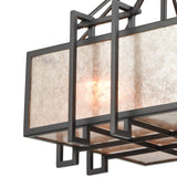 Stasis 17'' Wide 3-Light Chandelier - Oil Rubbed Bronze with Tan and Clear Mica Shade 16184/3 Elk Lighting