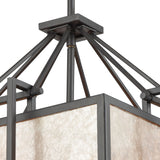 Stasis 17'' Wide 3-Light Chandelier - Oil Rubbed Bronze with Tan and Clear Mica Shade 16184/3 Elk Lighting