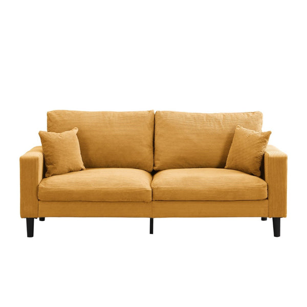 English Elm 74" Three Seat Sofa Hardwood Frame High Density Foam Upholstered Modern Living Room Orange W311P221215