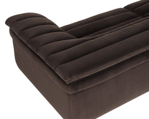 Sunpan BELLO Sofa - Luxurious Diamond Mink Upholstery with Curvaceous Design for Modern Living Spaces 112483