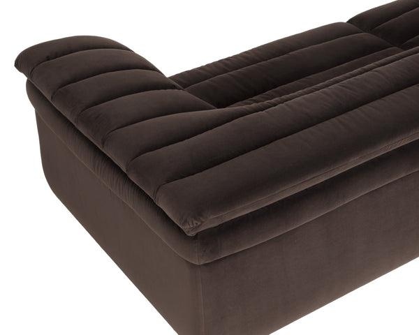 Sunpan BELLO Sofa - Luxurious Diamond Mink Upholstery with Curvaceous Design for Modern Living Spaces 112483