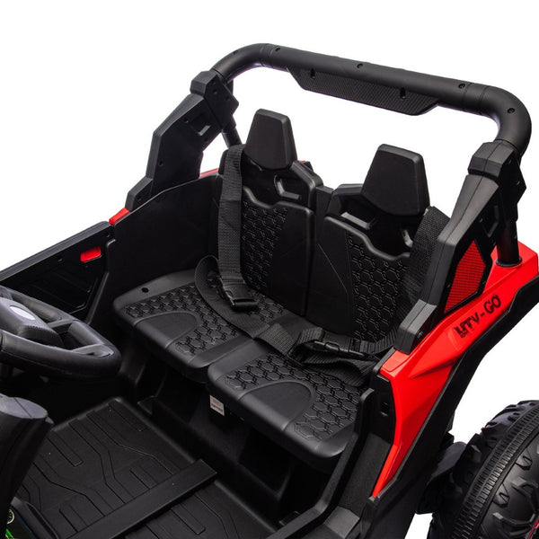 English Elm 24v Two Seat Kids Electric Utv with Parental Remote Suspension Off Road Ride On Red W1578P184803