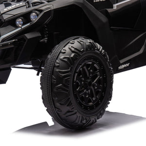 English Elm 24v Two Seat Kids Electric Utv with Parental Remote Suspension Off Road Ride On Black W1578P184797