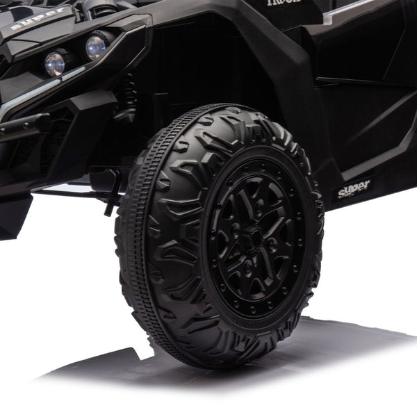 English Elm 24v Two Seat Kids Electric Utv with Parental Remote Suspension Off Road Ride On Black W1578P184797