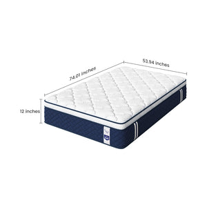 English Elm Rresta Full Hybrid Mattress 7 Layer Pocketed Coil 5 Zone Support Certipur Certified B2716P440585