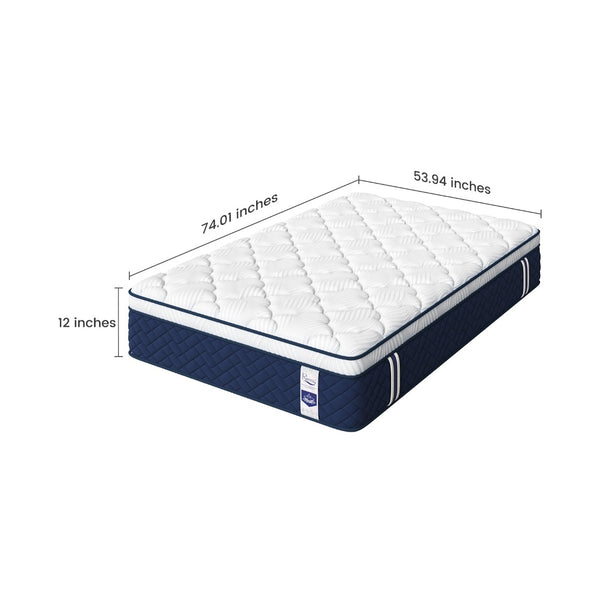 English Elm Rresta Full Hybrid Mattress 7 Layer Pocketed Coil 5 Zone Support Certipur Certified B2716P440585