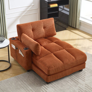 English Elm United Cozy Cloud Sleeper Sofa & Chaise Lounge Chair With Usb, Cup Holders & Adjustable Backrest W1568S00164-GIGA