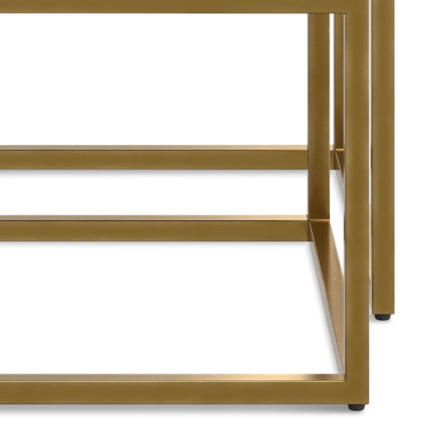 English Elm Macy Black & Gold 2-Pc Nesting Tables — Solid Mango Wood Tops, Metal Frame, Modern End Tables B136P203440