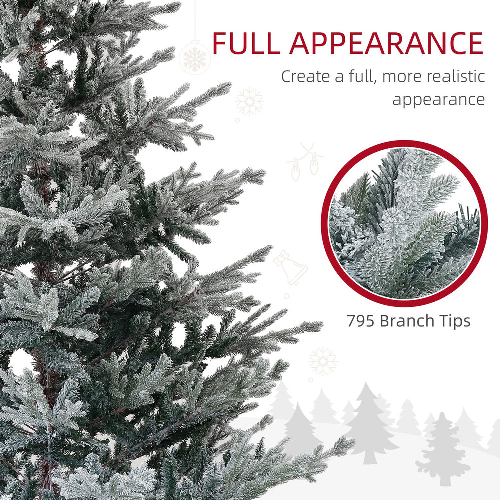 English Elm Homcom 6Ft Snow Flocked Nordic Pine Christmas Tree With Easy Setup & Sturdy Metal Stand For Holidays W2225P249627