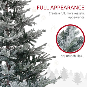 English Elm Homcom 6Ft Snow Flocked Nordic Pine Christmas Tree With Easy Setup & Sturdy Metal Stand For Holidays W2225P249627