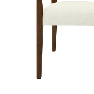 English Elm Christopher Knight Home® - ARM Mid-Century Dining Chair with Rattan Back & Upholstered Foam Seat, Solid Rubberwood Frame Beige,Walnut N771P254005T