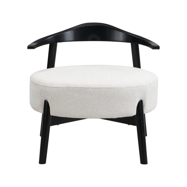 English Elm Christopher Knight Home® - Upholstered Nordic Accent Chair Beige with Black Frame — Modern 300lb Capacity Reading Armchair for Sunroom N779P264850B