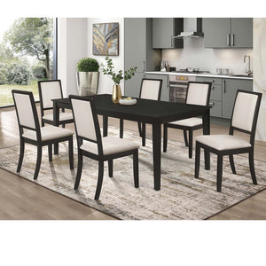 English Elm Alexander distressed black rectangular extension dining table with leaf for family gatherings, durable wood finish classic silhouette and versatility B062P378330
