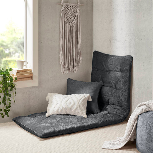 English Elm Poly Chenille Square Floor Pillow Cushion Plush 24x24 Inch Soft Polyester Seat Pad for Cozy Living Spaces Charcoal 26.77 L x 12.4 W x 12.4 H B035P280525
