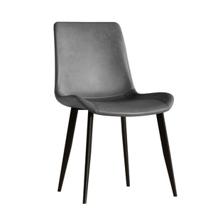 English Elm Dining Chairs Set of Four Gray Pu Leather Gold Leg Modern Kitchen Seating W2700P352198