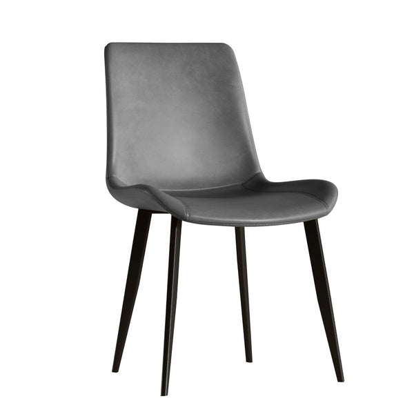 English Elm Dining Chairs Set of Four Gray Pu Leather Gold Leg Modern Kitchen Seating W2700P352198
