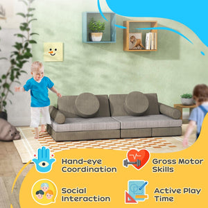 English Elm Qaba 12 Piece Modular Foam Toddler Play Sofa Set for Creative Playroom Fun W2225P249712