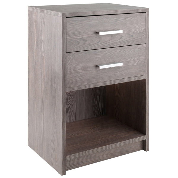 Winsome Wood Molina 2-drawer Accent Table In Ash Gray - Stylish Nightstand With Open Shelf For Storage & Decor Ash Gray Composite Wood ,Metal 16216-winsome-wood