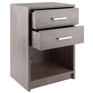 Winsome Wood Molina 2-drawer Accent Table In Ash Gray - Stylish Nightstand With Open Shelf For Storage & Decor Ash Gray Composite Wood ,Metal 16216-winsome-wood