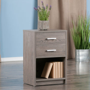 Winsome Wood Molina 2-drawer Accent Table In Ash Gray - Stylish Nightstand With Open Shelf For Storage & Decor Ash Gray Composite Wood ,Metal 16216-winsome-wood