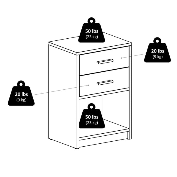 Winsome Wood Molina 2-drawer Accent Table In Ash Gray - Stylish Nightstand With Open Shelf For Storage & Decor Ash Gray Composite Wood ,Metal 16216-winsome-wood