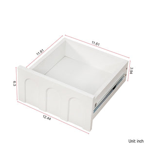 English Elm White Sideboard Storage Cabinet – Modern Multi-Functional Design With Glass Doors & Versatile Shelving W331P298183-GIGA