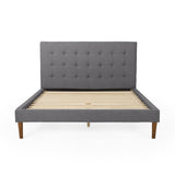 Christopher Knight Home® - Noble House - Upholstery Queen Size Bed -Charcoal-Combo