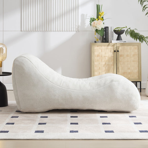 English Elm Creative Bean Bag Sofa Chair with Plush Superfiber Cover and Soft Foam Filling for Luxe Comfort White W1996P266258