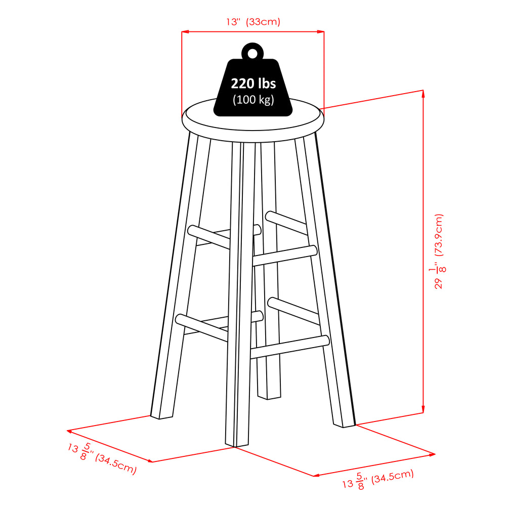 Winsome Wood Ivy Square Leg Bar Stool - Rustic Gray Wooden Design For Kitchen, Den, Or Family Room Decor Rustic Gray Solid Wood 16230-winsome-wood