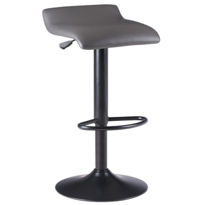 Winsome Wood Tarah Adjustable Swivel Seat Stool Set - Modern Black & Slate Gray Bar Stools For Home Comfort Gray ,Black Polyurethane ,Metal 16232-winsome-wood