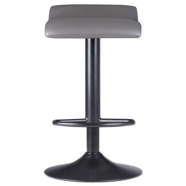 Winsome Wood Tarah Adjustable Swivel Seat Stool Set - Modern Black & Slate Gray Bar Stools For Home Comfort Gray ,Black Polyurethane ,Metal 16232-winsome-wood