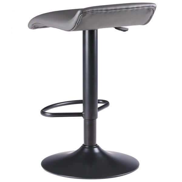 Winsome Wood Tarah Adjustable Swivel Seat Stool Set - Modern Black & Slate Gray Bar Stools For Home Comfort Gray ,Black Polyurethane ,Metal 16232-winsome-wood
