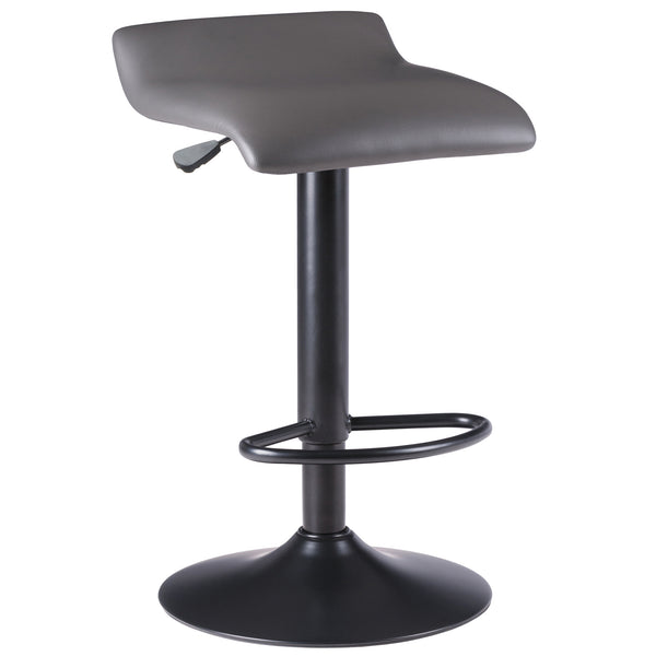 Winsome Wood Tarah Adjustable Swivel Seat Stool Set - Modern Black & Slate Gray Bar Stools For Home Comfort Gray ,Black Polyurethane ,Metal 16232-winsome-wood