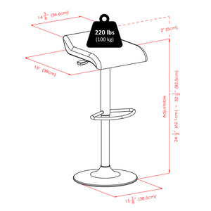 Winsome Wood Tarah Adjustable Swivel Seat Stool Set - Modern Black & Slate Gray Bar Stools For Home Comfort Gray ,Black Polyurethane ,Metal 16232-winsome-wood