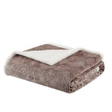 Madison Park Elma Traditional Oversized Textured Plush Throw MP50-3252 Tan