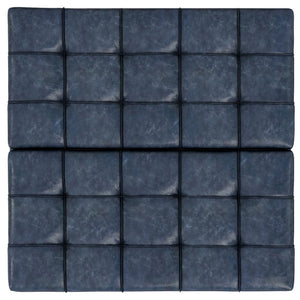 English Elm Harrison Large Square Storage Ottoman Coffee Table in Denim Blue Vegan Leather with Tufting & Lift Top B136P254708