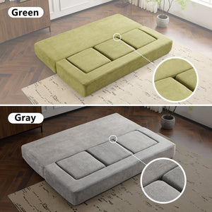 English Elm Ebern Convertible Sectional Sofa - Soft Chenille Floor Bed With Foam Comfort For Small Spaces W1829P280223