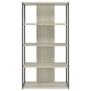 English Elm Loomis White-Washed Grey 4-Shelf Bookshelf 72"H Rustic Modern Open Frame Storage w/ Minimalist Charm B062P344965