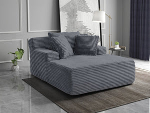 English Elm 66-inch Corduroy Sleeper Lounge Chair Oversized Foam Sofa Bed for Living Room Studio Dark Gray W5527P461980