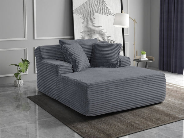 English Elm 66-inch Corduroy Sleeper Lounge Chair Oversized Foam Sofa Bed for Living Room Studio Dark Gray W5527P461980