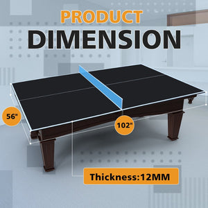 English Elm 8.5ft Regulation Ping Pong Conversion Top Foldable Mdf Surface for Game Rooms Black W1408P401726