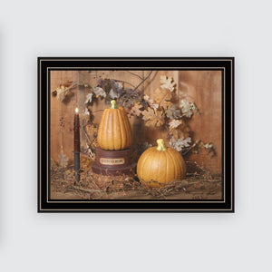 English Elm Trendy Folk Art Autumn Harvest 2 Piece Framed Print Set for Farmhouse Living Room B067P254120